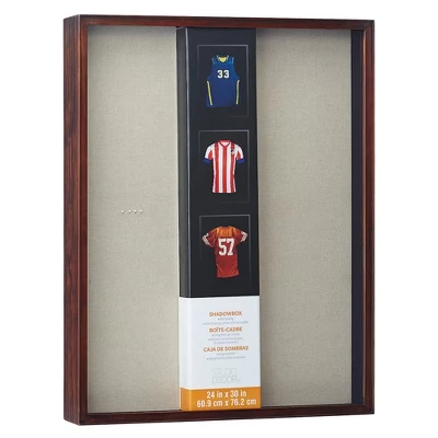 Studio Decor 24" X 30" Large Shadow Box Display Keepsake Frame With 2" Working Space, Easy Back Loading, And Soft Backer, Walnut (2 Pack) 3 Studio Decor 24" X 30" Large Shadow Box Display Keepsake Frame With 2" Working Space, Easy Back Loading, And Soft Backer, Walnut (2 Pack)