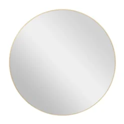 Wood Round Shaped Wall Mirror With Thin Minimalistic Frame - Olivia & May -Finest Home Decoration GUEST f64de137 b9d2 4036 a841 35f19c06663a