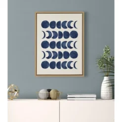 18" X 24" Sylvie Moon Phases Framed Canvas Wall Art By Teju Reval Natural - Kate And Laurel -Finest Home Decoration GUEST f7830697 3a52 4e7e 9228 1cc6dfe3db22