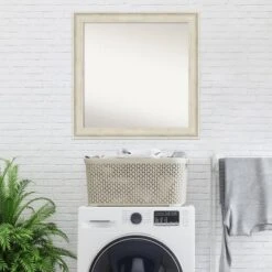 31" X 31" Non-Beveled Regal Birch Cream Wall Mirror - Amanti Art -Finest Home Decoration GUEST f89404a7 b817 430e b836 03d76d9f0aab