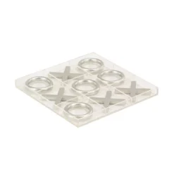 12" Modern Acrylic And Iron Tic Tac Toe Set - Olivia & May -Finest Home Decoration GUEST f9172016 dc3f 42d8 a908 e5918f921dcf