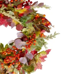 Northlight Leaves And Berries Artificial Fall Harvest Wreath - 20-Inch, Unlit -Finest Home Decoration GUEST f9181622 7c5e 4cde 929a bdd46513486a