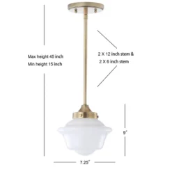 7.2" Adjustable Metal/Glass Kurtz Drop Pendant (Includes Energy Efficient Light Bulb) - JONATHAN Y -Finest Home Decoration GUEST f92ed4f6 9b06 4edc 9803 d052ecc5d177