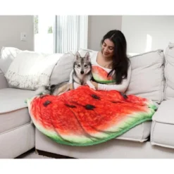 Toynk Watermelon Slice Round Fleece Throw Blanket | 60 Inches -Finest Home Decoration GUEST f9598fe4 9cd0 41e4 bc5e ae5bea12d7d9