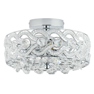 11.5" Olivia Semi-Flush Mount Pendant Metallic Silver - River Of Goods 9 11.5" Olivia Semi-Flush Mount Pendant Metallic Silver - River Of Goods - Image 7
