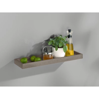15.7" X 5.9" Wall Shelf With Rim Brown - Dolle Shelving 3 15.7" X 5.9" Wall Shelf With Rim Brown - Dolle Shelving