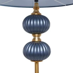 Fabric Floor Lamp With Drum Shade Blue - Olivia & May -Finest Home Decoration GUEST fb07cff5 a520 43ad 95ff 28a9c8057f12