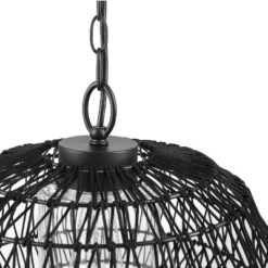 Globe Electric Novogratz X Globe Diego 1-Light Matte Black Woven Fabric Outdoor Plug-In Pendant Light -Finest Home Decoration GUEST fb0b4b23 7e50 43f8 bf47 34fc6c3a7261