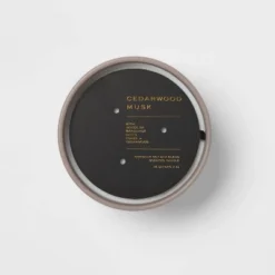 15oz Ceramic Jar 3-Wick Black Label Cedarwood Musk Candle - Threshold™ -Finest Home Decoration GUEST fc8996de 3023 4a2d 9f4c 9e684ced1ffe