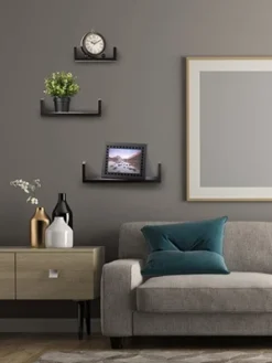 Display Floating Wooden Shelves With Espresso Finish - Set Of 3 Wall Decoration Shelves - Homeitusa -Finest Home Decoration GUEST fce8b1d6 76b2 4916 92a1 614de9571d8e