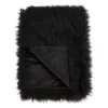 50"x60" Faux Mongolian Fur Throw Blanket Black - Saro Lifestyle